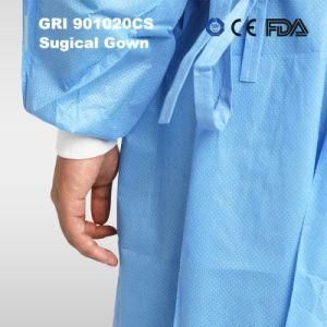 Unisex Waterproof Disposable Safety Clothing Suit Surgical Medical Isolation Gown with Knitted Cuff