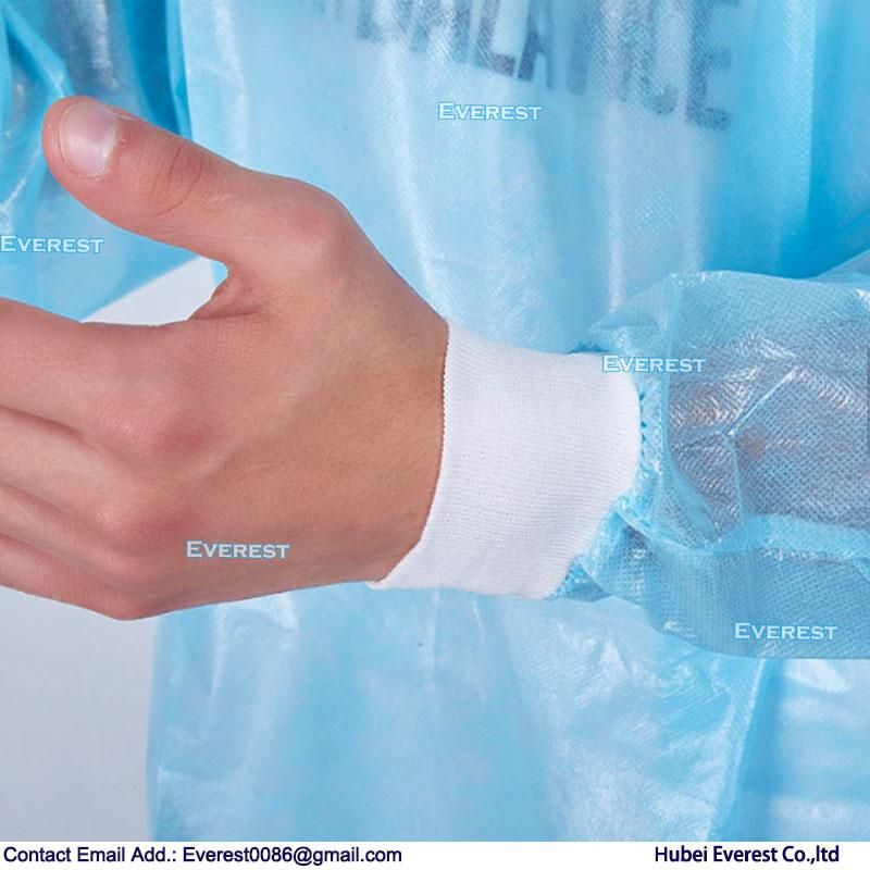 Disposable Isolation Gown with Knitted Cuff