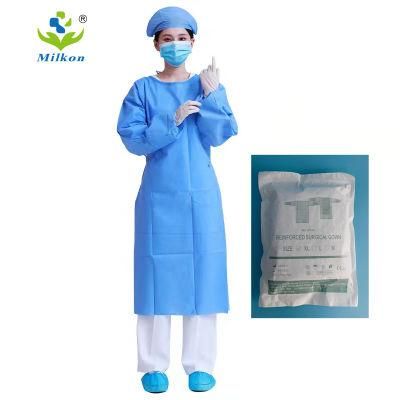 Disposable Sterile 45GSM SMS Non Woven Fabric Medical Standard Surgical Gown for Hospital