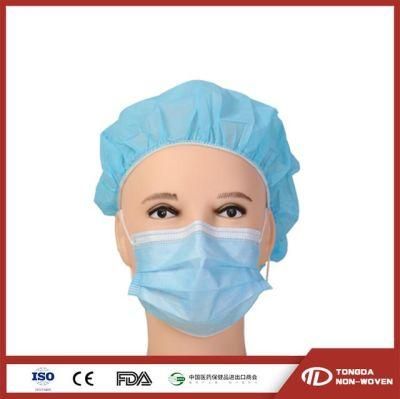 En14683 Type Iir CE Certification 3 Ply Disposable Non-Woven Surgical Protective Face Masks with Round Elastic Ear-Loops