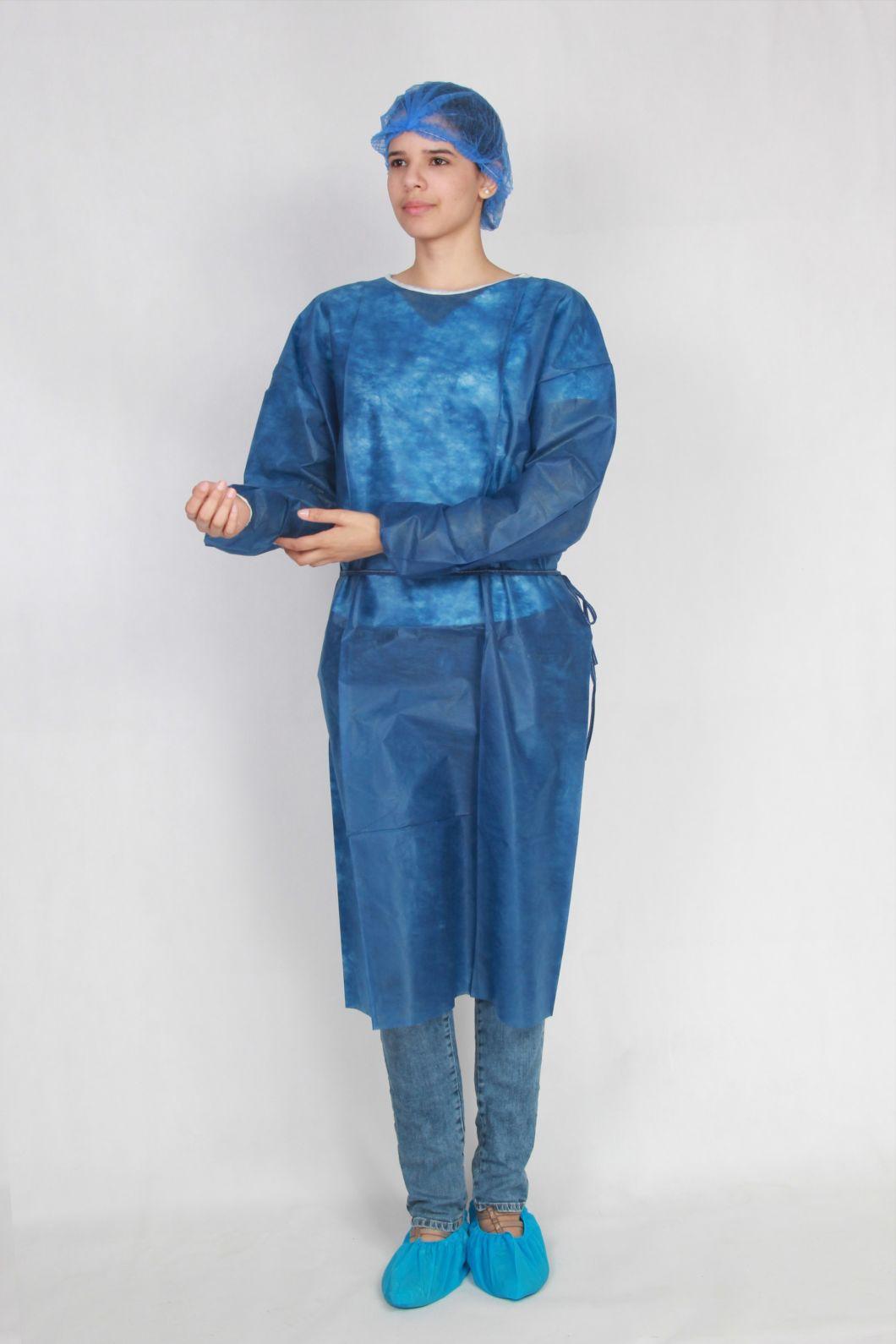 AAMI Level 2 Factory Protective 43GSM PP+PE Laminated Surgical Waterproof Disposable Isolation Gown