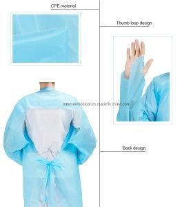 Polyethylene Disposable Medical CPE Isolation Plastic PE Gown