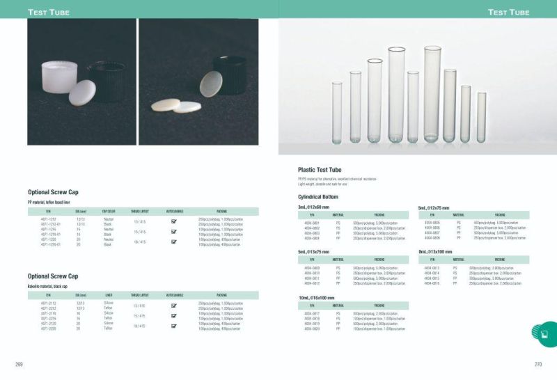 Test Tube Centrifuge Tube Blood Sampling Tube Specimen Collection Tube