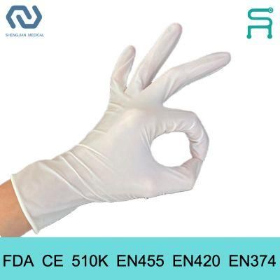 Powder Free 510K En455 FDA CE Disposable Latex Examination Gloves