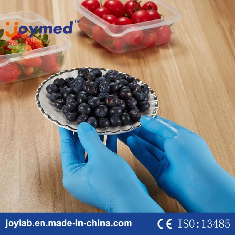 Blue Nitrile Gloves Examination Gloves Kitchen Gloves