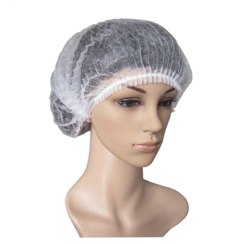 Disposable Nonwoven PP Strip Cap Mob Cap with Doubel Elastic