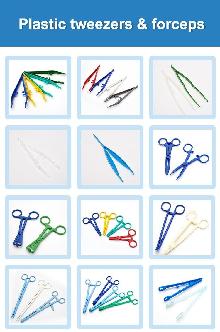 High Quality Different Types of Sterile Medical Plastic Surgical Instruments Tweezers Medical Forceps
