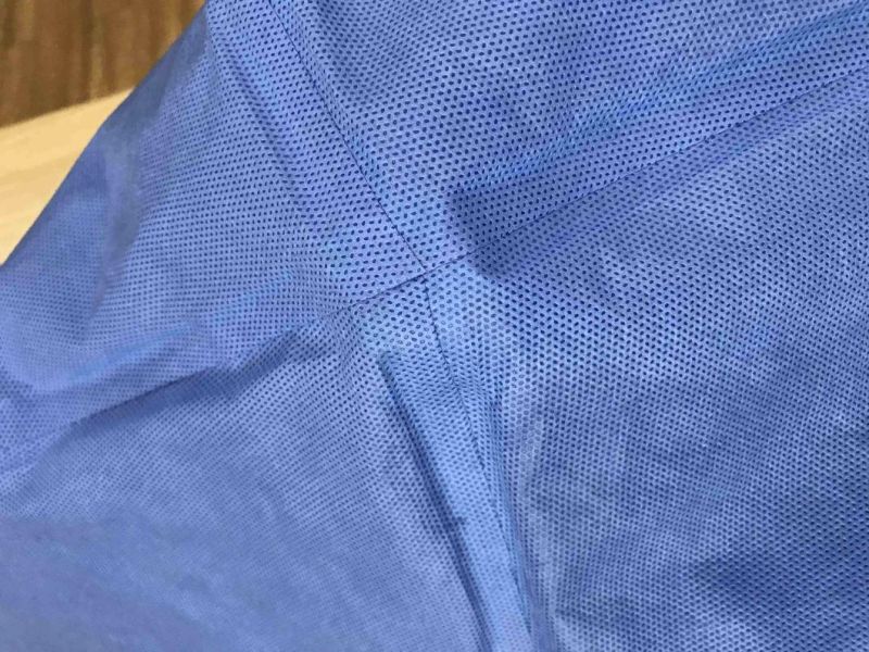 Disposable SBPP SMS Nonwoven Blue Surgical Patient Gown Hospital Scrub Suits