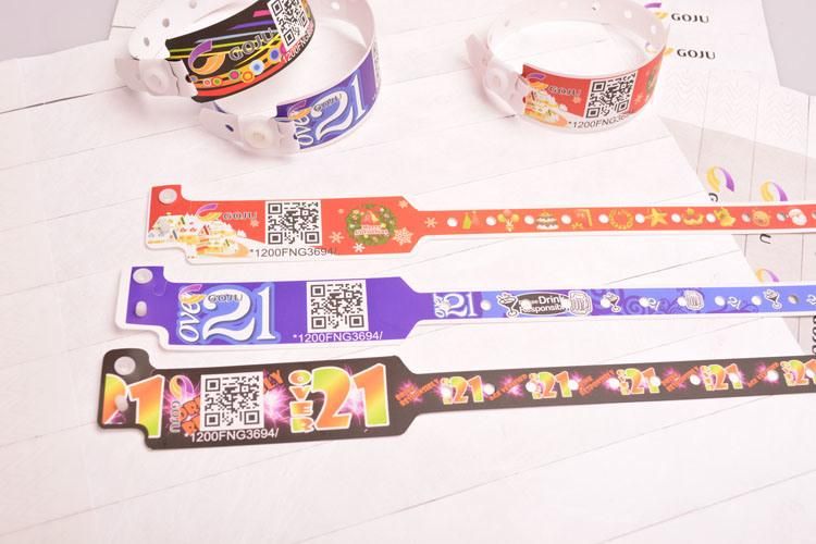 Goju Gj-8020 Waterproof Different Qr Code Plastic Wristband Wrist Bands for Water Park