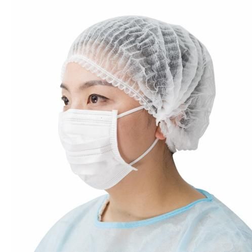 Colorful Single Elastic Non Woven Clip Cap Disposable Mob Caps Disposable Pleated Hair Net Doctor Caps