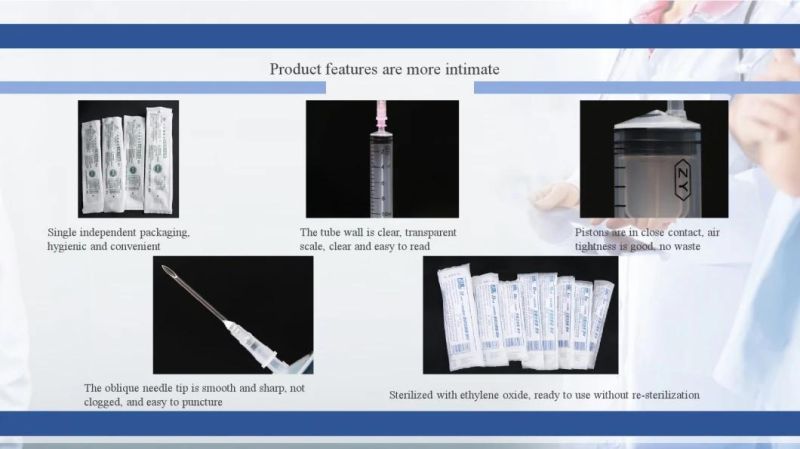 Disposable Sterile 3ml 5ml 10ml Syringes for Vaccine Injection