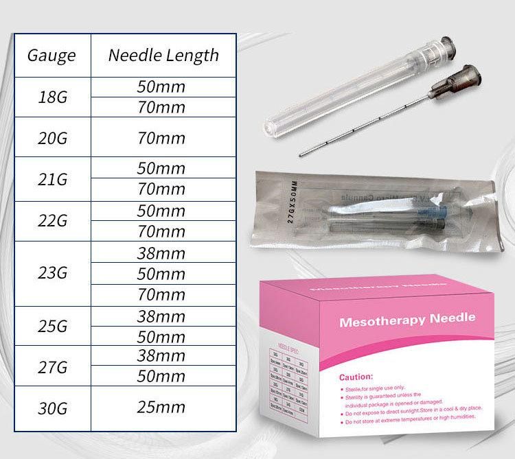 Best Selling for Hyaluronic Acid Injections Micro Stainless Needle 27g Blunt Tip Cannula