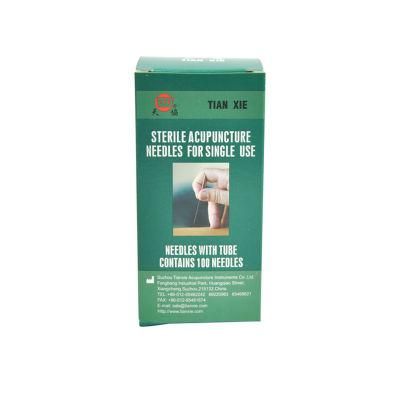 Tianxie Brand Disposable Sterile Copper Wire Handle Acupuncture Needle for Medical