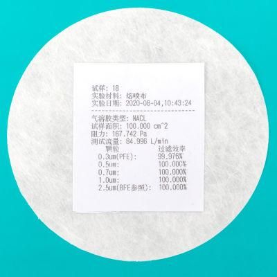 Meltblown Raw Material Face Mask Material Meltblown Nonwoven25GSM 50GSM Fabric Bef99 Pfe99sace Face Mask Raw Material