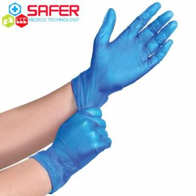 Hot Sale Food Grade Blue Vinyl Gloves for Restaurant and Home