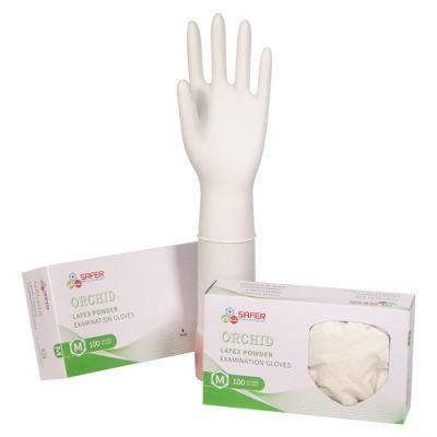 Medical Exam Latex Gloves EU Market Medical Grade with En 455 Powder