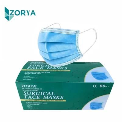 Shelf Life 2 Years Face Mask Wholesale Disposable 3 Ply SMS FDA Super Elastic Coveru Individual Pack Type I/II/Iir Face Mask