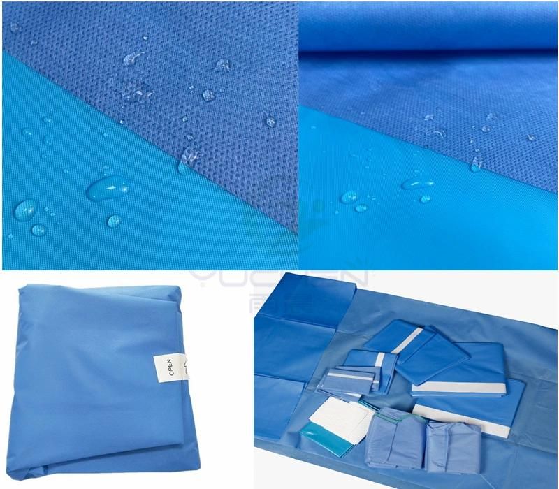 Good Quality PE Film Laminated SMS Non Woven for Disposable Medical Surgical Back Table Cover