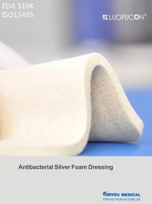 FDA 510k Antibacterial/ Antimicrobial Silver Foam Dressing for Wound Care