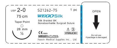 Wego Silk Surgical Sutures in Black Color