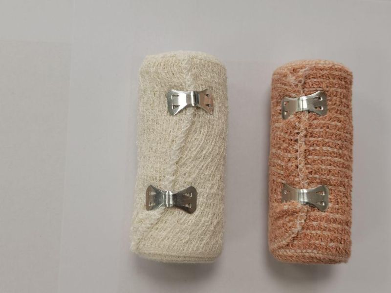 Skin Color Cotton Elastic Crepe Bandage with FDA, Ce ISO13485
