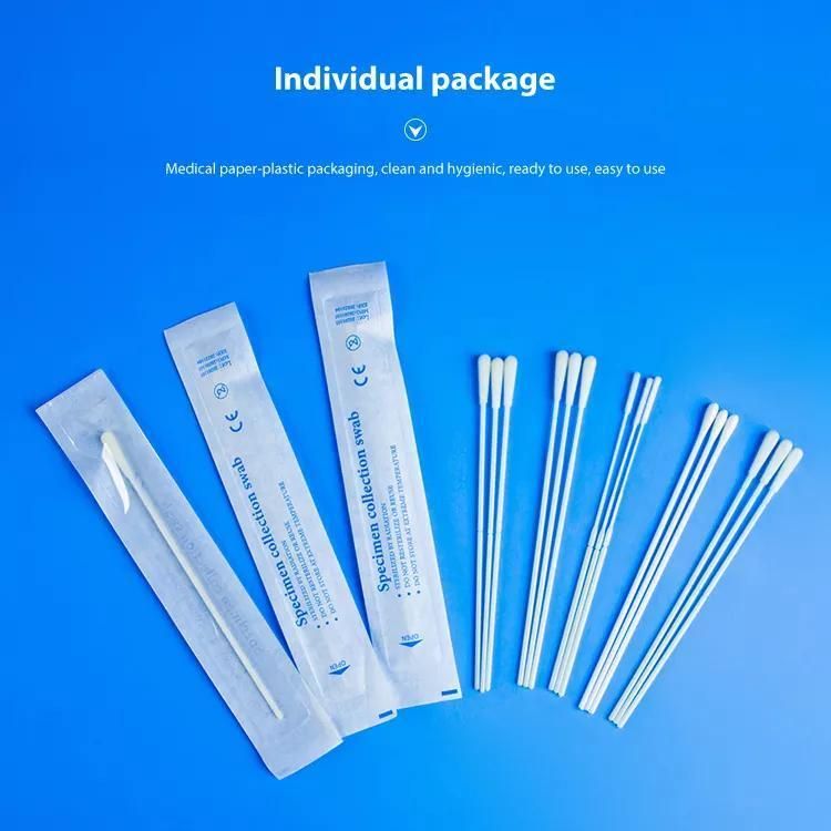 HD5 Medical Disposable Specimen Collection Sterile Nylon Flocked Nasopharyngeal Swab Throat Oral Nasal Swab with Certificates