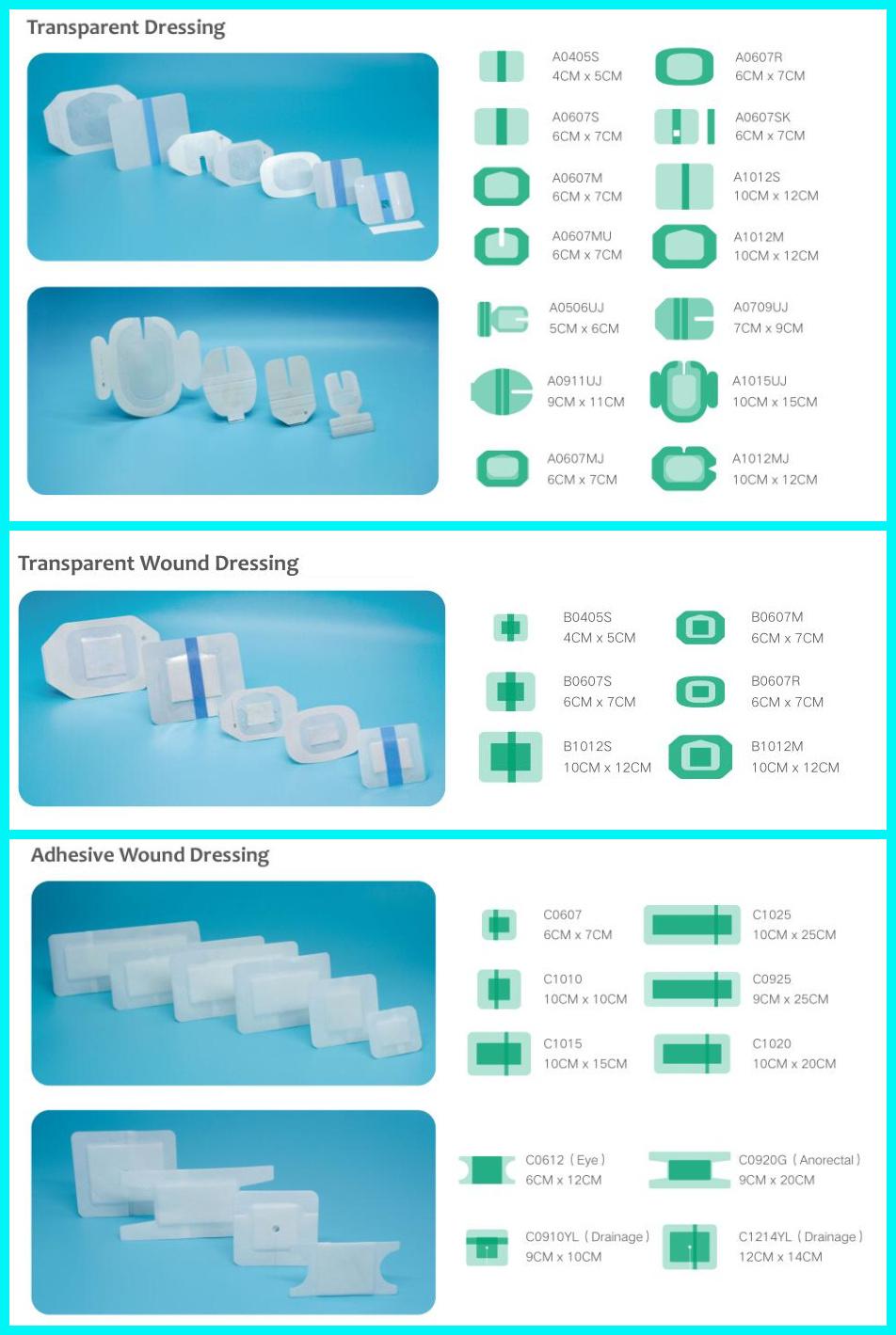 Medical Transparent Wound Dressing with Absorbent Pad