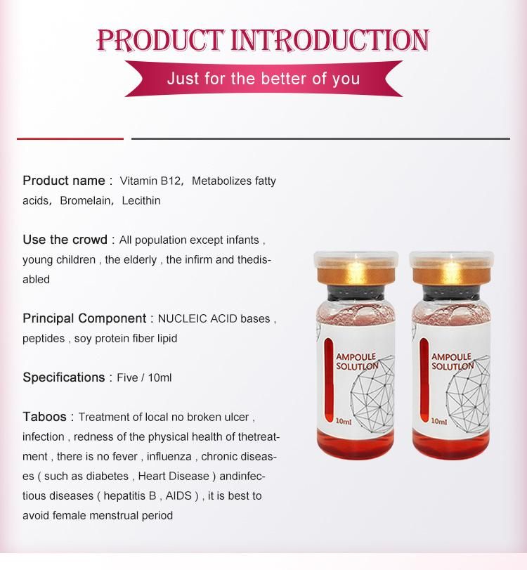 Nursing Liquid Fat Reduction Red Ampoule Solution Lipolytic Injection