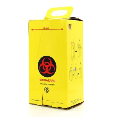 Lab Hospital Yellow Disposable Cardboard Paper Safety Box Sharp Container Needle and Medical Consumables