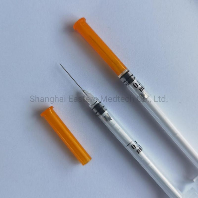 CE&ISO Certificated Disposable Medical Device Self-Destroy Vaccine Syringe with Fixed Needle 0.05ml 0.1ml