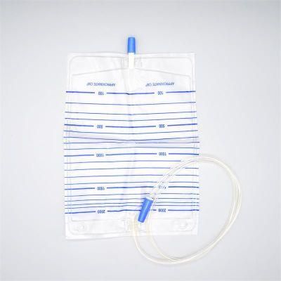 TUV ISO 2000ml Pull Push Urine Bag with Outlet Valve for Adult