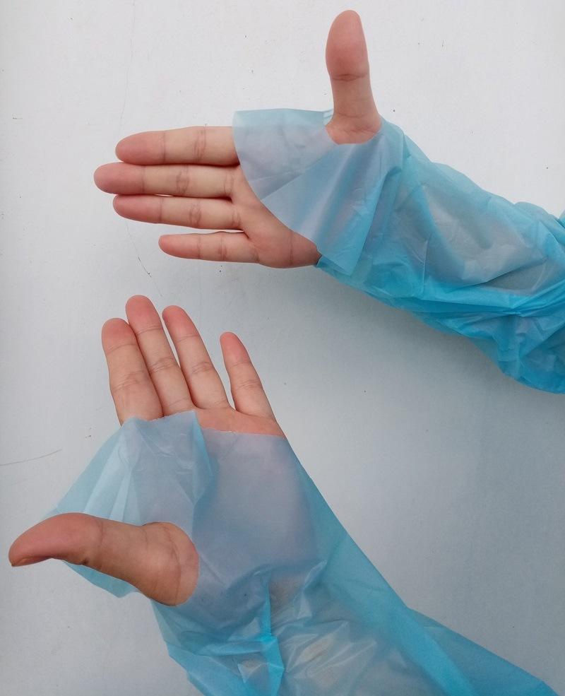 Disposable CPE Plastic Suit Gown with Thumb Loop