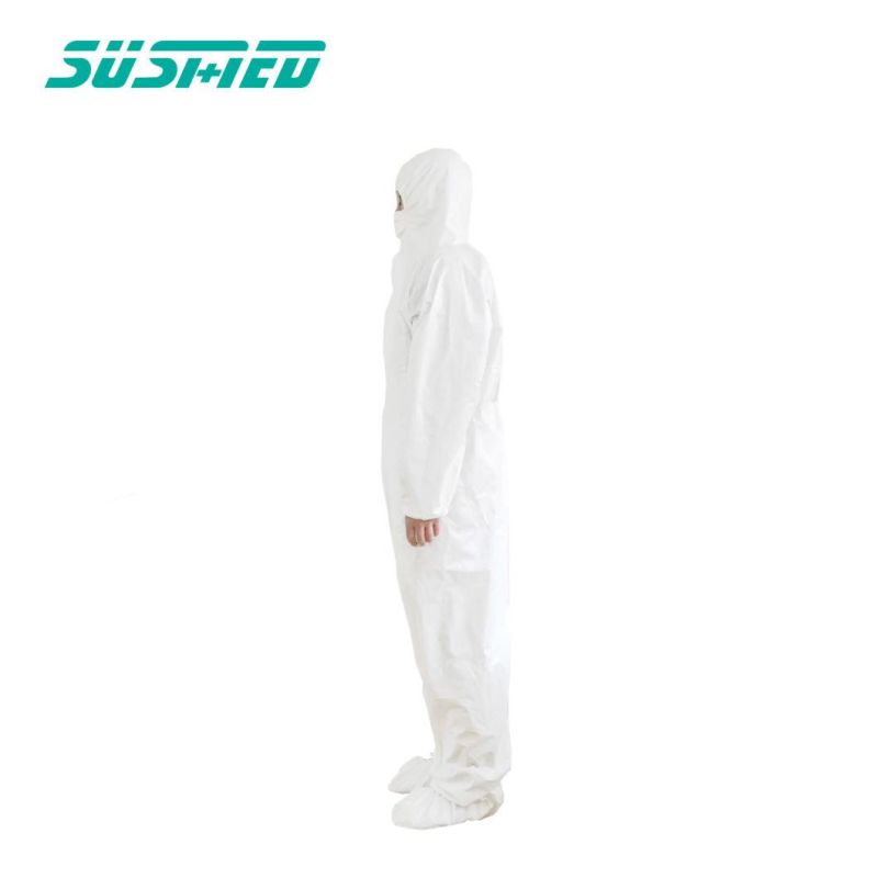 PP+PE CE 3 Hospital Protective Clothing Full Body Protection Hazmat Suit