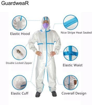Guardwear Sterilized PPE Disposable Catiii Type 5 Type 6 Full Body Coverall