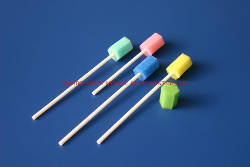 Disposable Oral Sponge Stick Medical Grade Sponge, Food Grade Glue & Stick