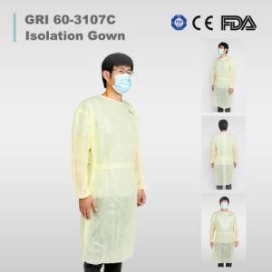 Non-Woven Disposable Clothing Non-Surgical Gown Isolation 30GSM Medical Isolation Coverall Gown