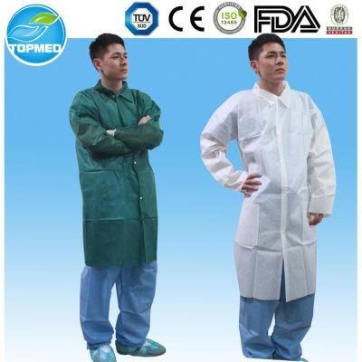 Disposable Nonwoven Protective Lab Coat Uniform, Laboratory Uniform, Laboratory Gown