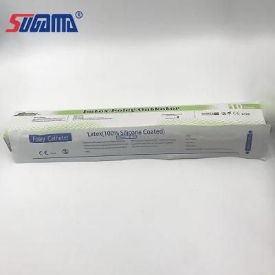 Medical Foley Balloon Catheter with Silicone Coated 30cm, 45cm, 70cm, 110cm, 130cm
