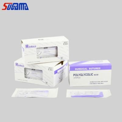 China Factory Supply Disposable Surgical Practice Sterile Absorbable PGA Suture