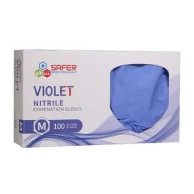 Latex Free Powder Free Nitrile Gloves Examination Violet