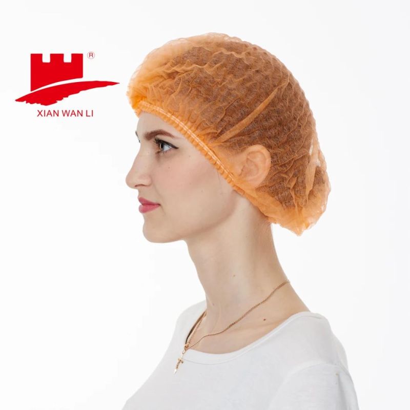 Disposable Nonwoven Clip Bouffant Cap with Elastic Band for Industry