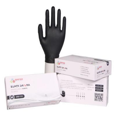 Disposable Gloves Vinyl Powder Free Black Examination From China