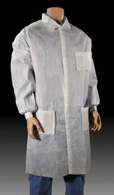 Multi-Layers Disposable Blue Knitted Cuff Lab Coats Medical Supplied