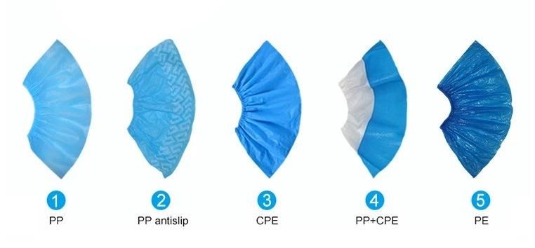 Disposable PP+PE Elastic Shoe Cover Anti-Slip Waterproof for Walking