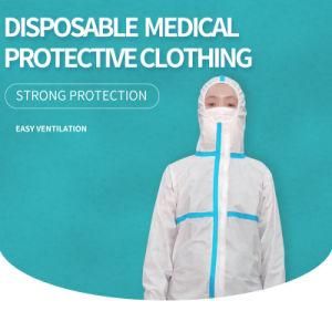 Disposable En14126 Type3+4 Coverall Protective Clothing Medical Supplier