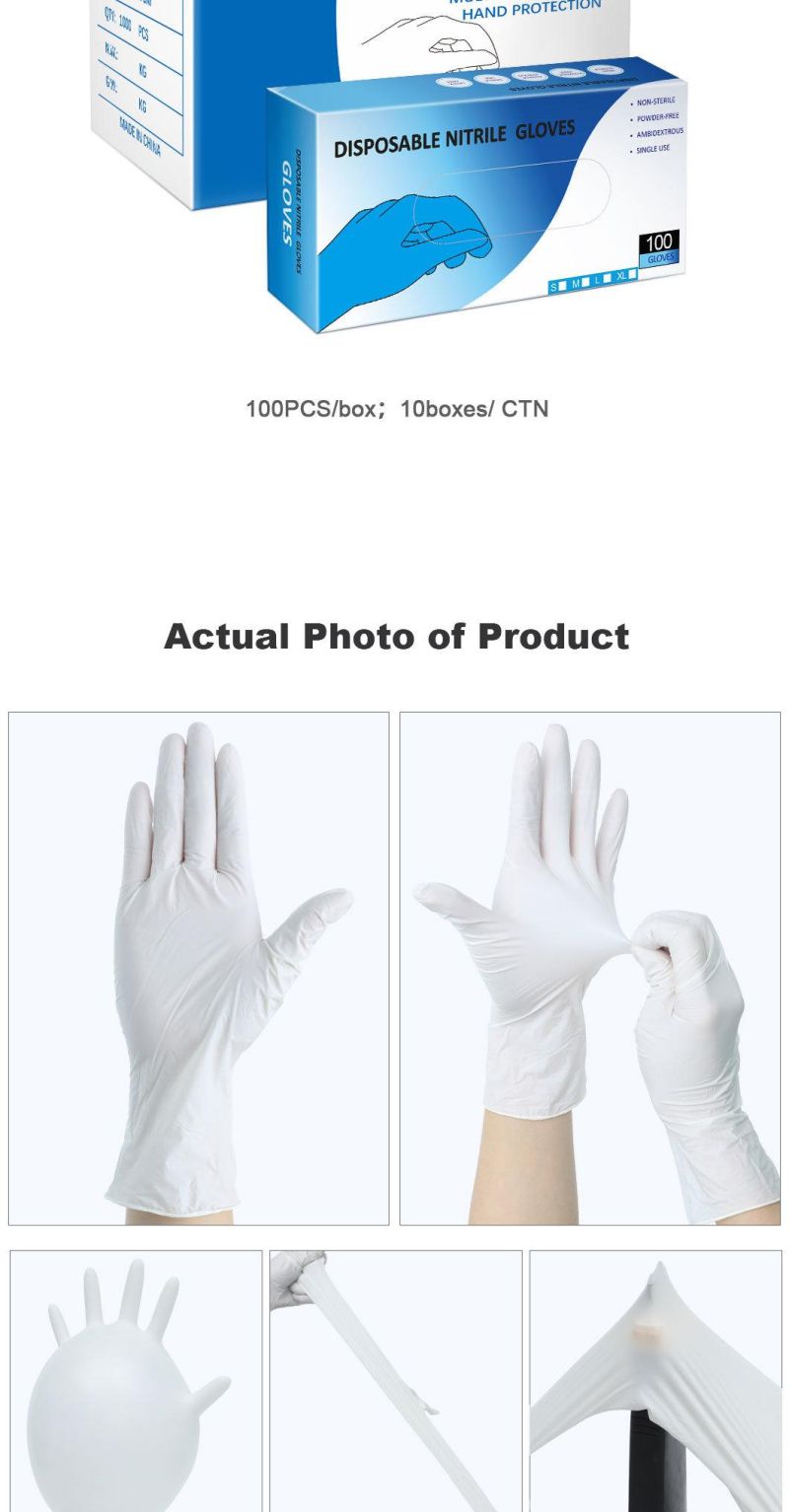 High Quality Disposable Wholesale Nitrile Materials Gloves in Stock