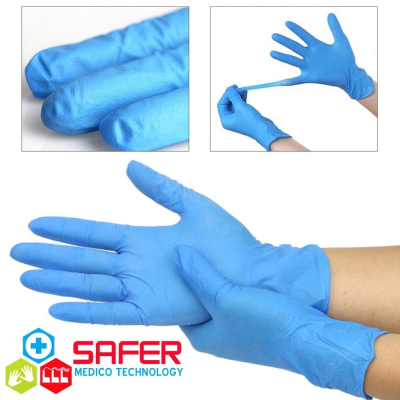 Disposable Medical Nitrile Examinatin Gloves Powder Free Latex Free