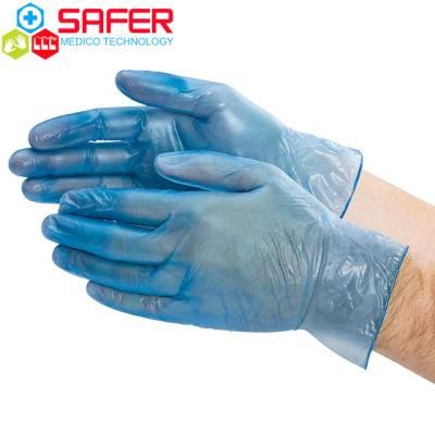 Made in China Disposable Blue Vinyl Examination Gloves