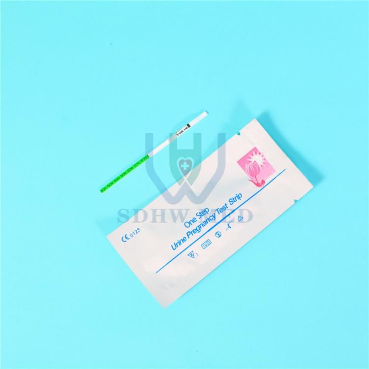 Home Individual Foil Pouch One Step Urine Testing Pregnancy Strips