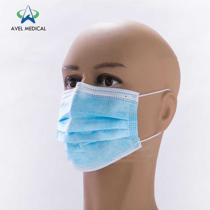 Earloop White Blue Safety 3 Ply Face Mask Suppliers Disposable Face Mask for Workers